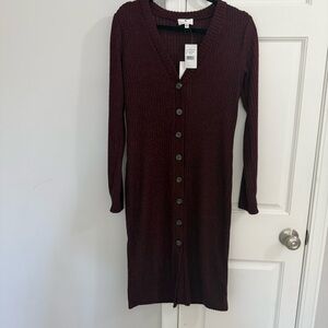Women's Burgundy Sweater Dress